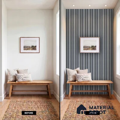 Grey Plain Colour Louver PN 05305 8 ft x 4.9 inch Charcoal Panel - 12 mm | Suitable for Feature Wall, TV Unit & Living Room | Width is Subjected to 5% Variation