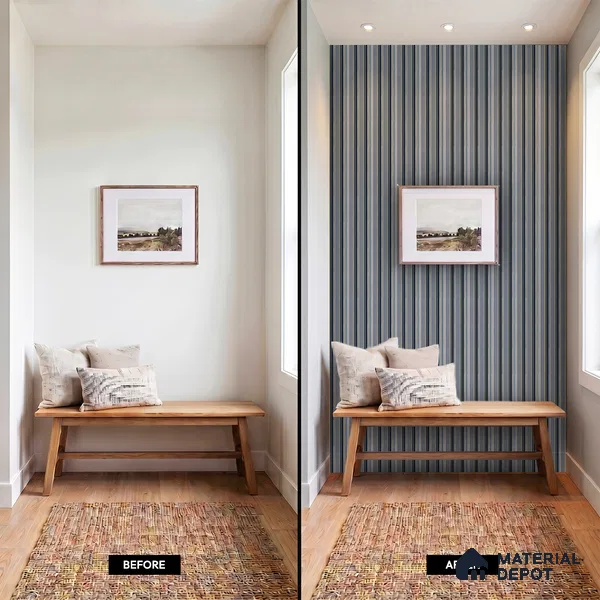 Grey Plain Colour Louver PN 05305 8 ft x 4.9 inch Charcoal Panel - 12 mm | Suitable for Feature Wall, TV Unit & Living Room | Width is Subjected to 5% Variation