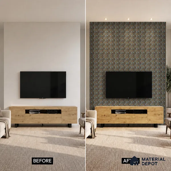 Multi Colour Metallic Louver PN 05309 8 ft x 4.8 inch Charcoal Panel - 12 mm | Suitable for Feature Wall, TV Unit & Living Room | Width is Subjected to 5% Variation