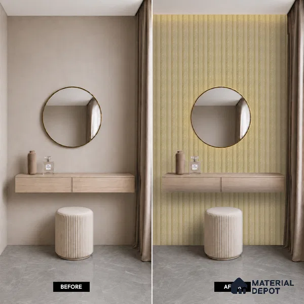 Beige Wooden Louver PN 05461 8 ft x 5 inch Charcoal Panel - 11 mm | Suitable for Feature Wall, TV Unit & Living Room | Width is Subjected to 5% Variation
