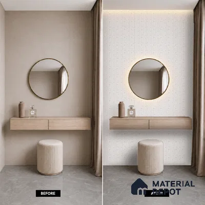 White Patterned Louver PN 05467 8 ft x 5 inch Charcoal Panel - 11 mm | Suitable for Feature Wall, TV Unit & Living Room | Width is Subjected to 5% Variation