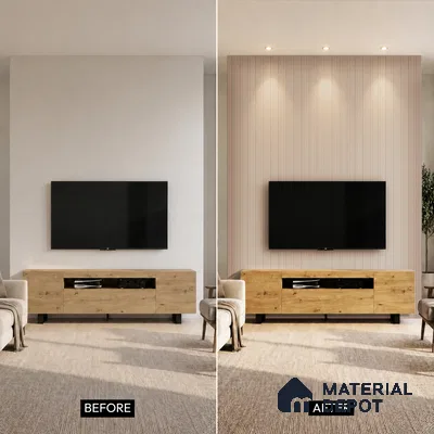 Mocha Brown Plain Colour Look PN 00001 9.5 ft x 4.8 inch Charcoal Panel - 12 mm | Suitable for Feature Wall, TV Unit & Living Room | Width is Subjected to 5% Variation