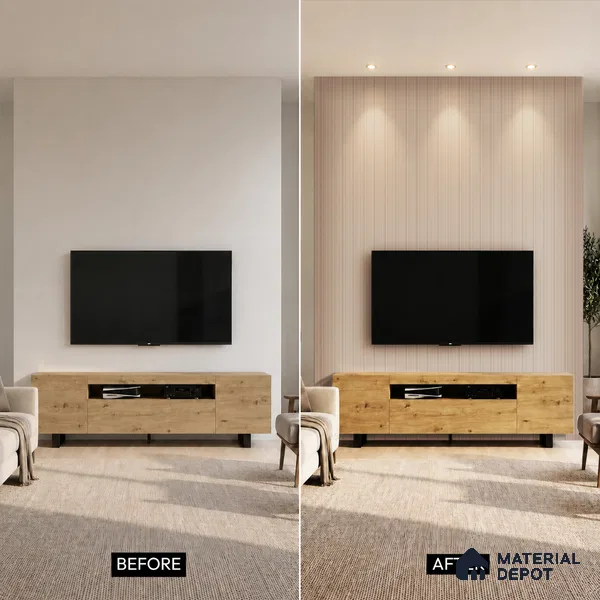 Mocha Brown Plain Colour Look PN 00001 9.5 ft x 4.8 inch Charcoal Panel - 12 mm | Suitable for Feature Wall, TV Unit & Living Room | Width is Subjected to 5% Variation