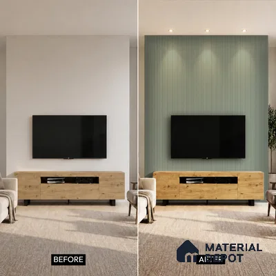 Smoke Grey Plain Colour Look PN 00518 9.5 ft x 4.8 inch Charcoal Panel - 12 mm | Suitable for Feature Wall, Living Room & Bedroom | Width is Subjected to 5% Variation