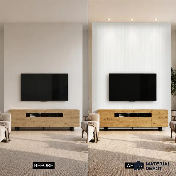 Dove Grey Plain Colour Look PN 00520 9.5 ft x 4.8 inch Charcoal Panel - 12 mm | Suitable for Feature Wall, TV Unit & Living Room | Width is Subjected to 5% Variation