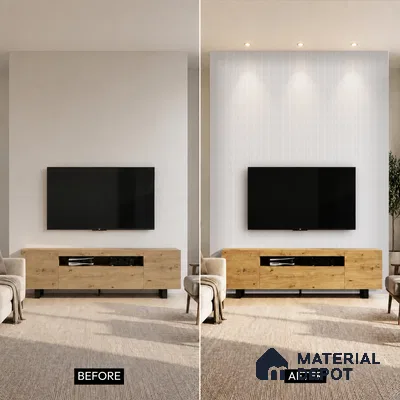 Light Grey Marble Look PN 00522 9.5 ft x 4.8 inch Charcoal Panel - 12 mm | Suitable for Feature Wall, TV Unit & Living Room | Width is Subjected to 5% Variation
