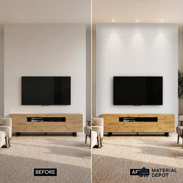 Light Grey Marble Look PN 00522 9.5 ft x 4.8 inch Charcoal Panel - 12 mm | Suitable for Feature Wall, TV Unit & Living Room | Width is Subjected to 5% Variation