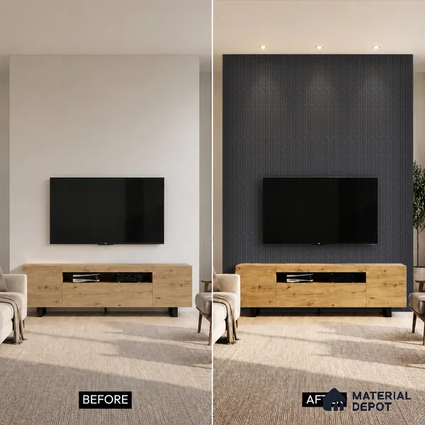 Graphite Black Marble Look PN 00525 9.5 ft x 4.8 inch Charcoal Panel - 12 mm | Suitable for Feature Wall, TV Unit & Living Room | Width is Subjected to 5% Variation