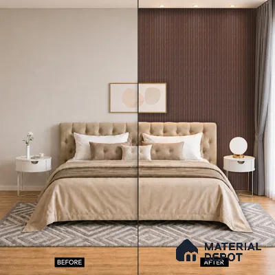 Wooden Look PN 00642 8 ft x 4.8 inch Charcoal Panel - 11 mm | Suitable for Feature Wall, TV Unit & Living Room | Width is Subjected to 5% Variation