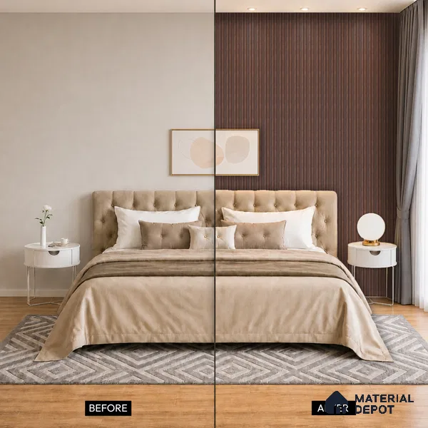 Wooden Look PN 00642 8 ft x 4.8 inch Charcoal Panel - 11 mm | Suitable for Feature Wall, TV Unit & Living Room | Width is Subjected to 5% Variation