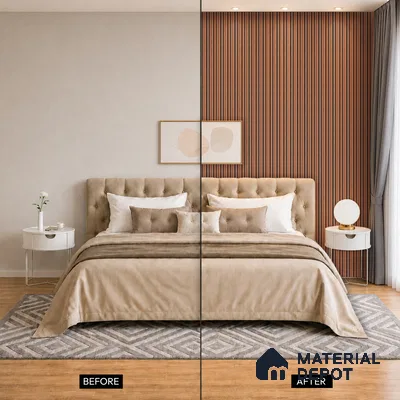 Wooden Look PN 00645 8 ft x 4.8 inch Charcoal Panel - 11 mm | Suitable for Feature Wall, TV Unit & Living Room | Width is Subjected to 5% Variation