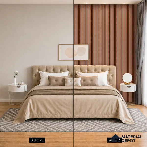 Wooden Look PN 00645 8 ft x 4.8 inch Charcoal Panel - 11 mm | Suitable for Feature Wall, TV Unit & Living Room | Width is Subjected to 5% Variation