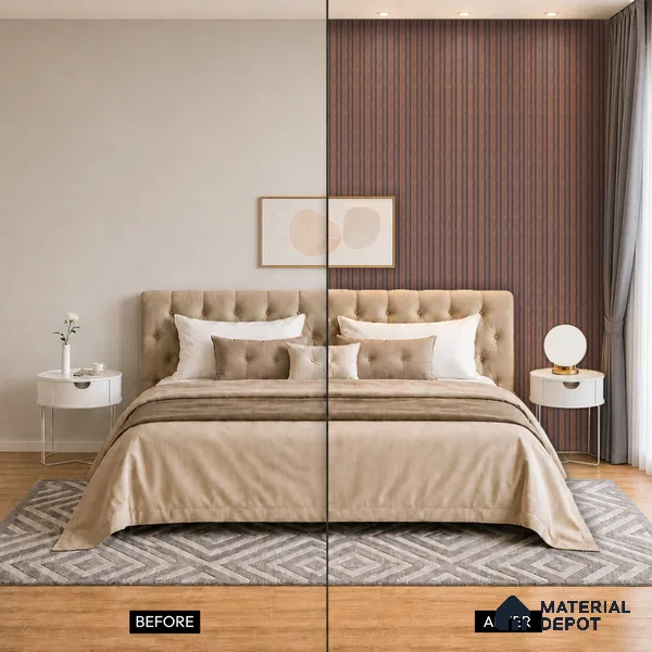 Wooden Look PN 00646 8 ft x 4.8 inch Charcoal Panel - 11 mm | Suitable for Feature Wall, TV Unit & Living Room | Width is Subjected to 5% Variation