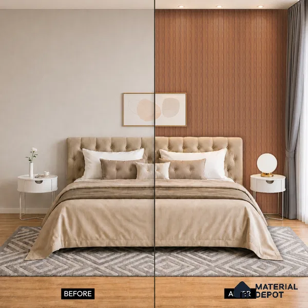 Wooden Look PN 00648 8 ft x 4.8 inch Charcoal Panel - 11 mm | Suitable for Feature Wall, TV Unit & Living Room | Width is Subjected to 5% Variation