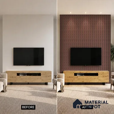 Wooden Look PN 00673 9.5 ft x 4.8 inch Charcoal Panel - 11 mm | Suitable for Feature Wall, TV Unit & Living Room | Width is Subjected to 5% Variation