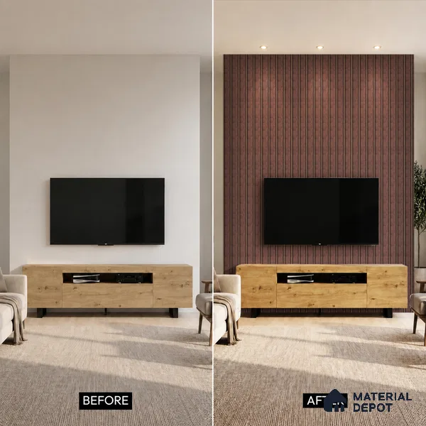 Wooden Look PN 00673 9.5 ft x 4.8 inch Charcoal Panel - 11 mm | Suitable for Feature Wall, TV Unit & Living Room | Width is Subjected to 5% Variation