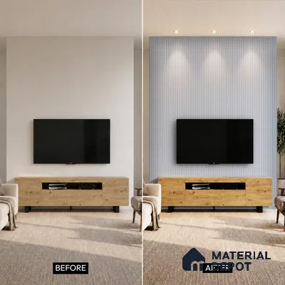 Cloud Grey Plain Colour Look PN 00691 9.5 ft x 4.8 inch Charcoal Panel - 11 mm | Suitable for Feature Wall, TV Unit & Living Room | Width is Subjected to 5% Variation