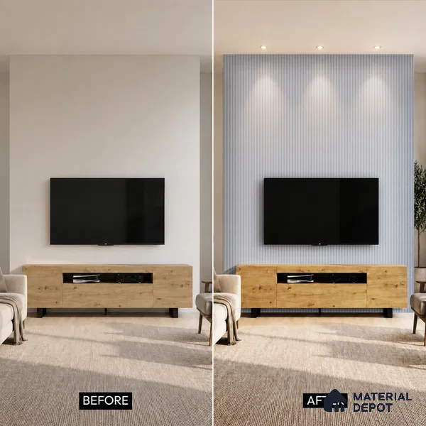 Cloud Grey Plain Colour Look PN 00691 9.5 ft x 4.8 inch Charcoal Panel - 11 mm | Suitable for Feature Wall, TV Unit & Living Room | Width is Subjected to 5% Variation