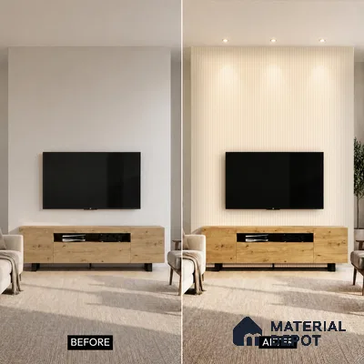 Wooden Look PN 03397 9.5 ft x 4.8 inch Charcoal Panel - 11 mm | Suitable for Feature Wall, TV Unit & Living Room | Width is Subjected to 5% Variation