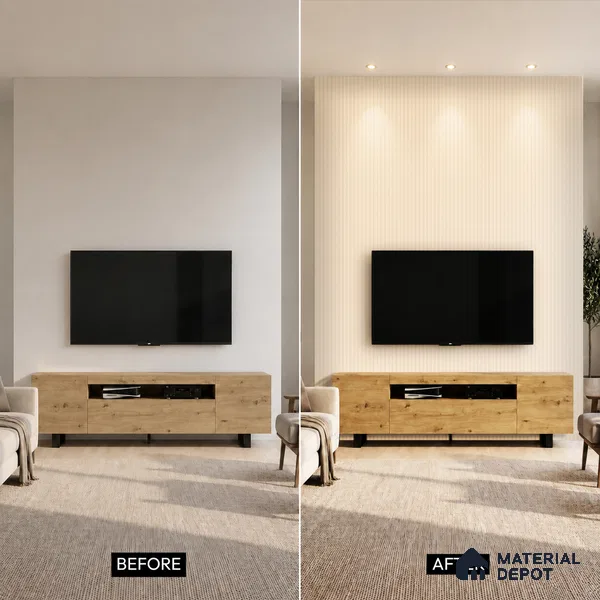 Wooden Look PN 03397 9.5 ft x 4.8 inch Charcoal Panel - 11 mm | Suitable for Feature Wall, TV Unit & Living Room | Width is Subjected to 5% Variation