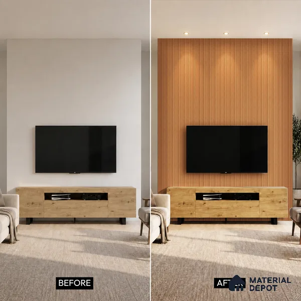 Wooden Look PN 03399 9.5 ft x 4.8 inch Charcoal Panel - 11 mm | Suitable for Feature Wall, TV Unit & Living Room | Width is Subjected to 5% Variation