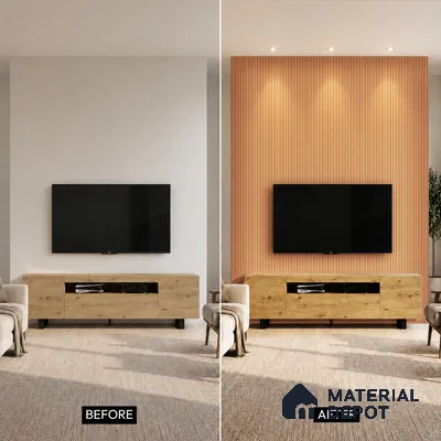 Wooden Look PN 03400 9.5 ft x 4.8 inch Charcoal Panel - 11 mm | Suitable for Feature Wall, TV Unit & Living Room | Width is Subjected to 5% Variation