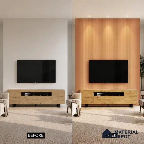 Wooden Look PN 03400 9.5 ft x 4.8 inch Charcoal Panel - 11 mm | Suitable for Feature Wall, TV Unit & Living Room | Width is Subjected to 5% Variation
