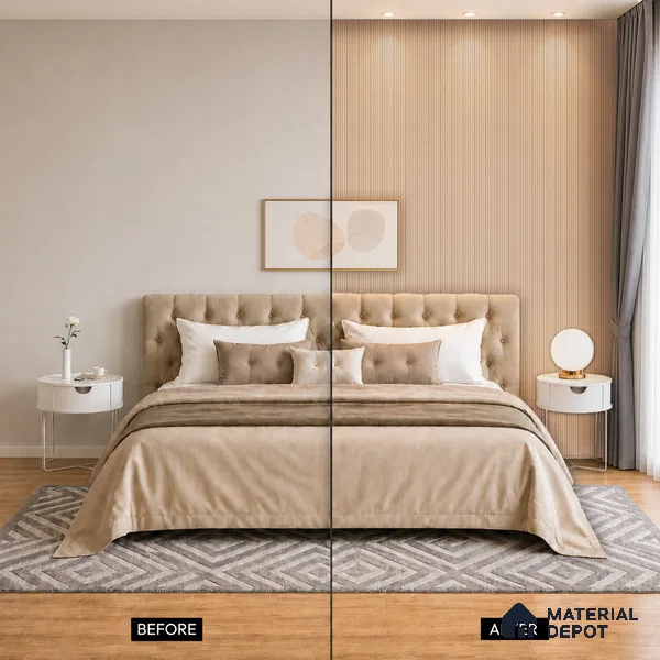 Wooden Look PN 03420 8 ft x 4.8 inch Charcoal Panel - 11 mm | Suitable for Feature Wall, TV Unit & Living Room | Width is Subjected to 5% Variation