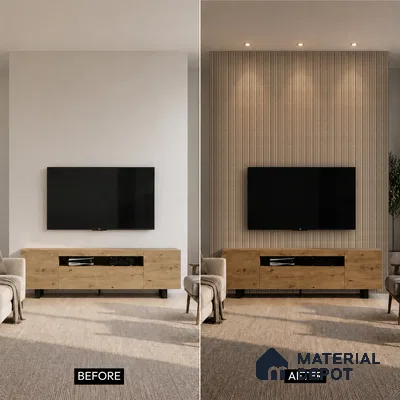 Cappuccino Beige Plain Colour Look PN 03540 9.5 ft x 4.7 inch Charcoal Panel - 12 mm | Suitable for Feature Wall, TV Unit & Living Room | Width is Subjected to 5% Variation