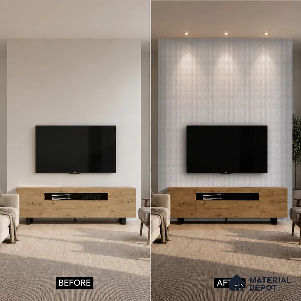 Dove Grey Marble Look PN 03555 9.5 ft x 4.7 inch Charcoal Panel - 12 mm | Suitable for Feature Wall, TV Unit & Living Room | Width is Subjected to 5% Variation