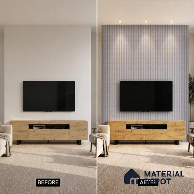 Silver Grey Luxury Look PN 03558 9.5 ft x 4.8 inch Charcoal Panel - 11 mm | Suitable for Feature Wall, TV Unit & Living Room | Width is Subjected to 5% Variation