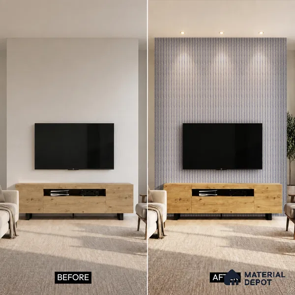 Silver Grey Luxury Look PN 03558 9.5 ft x 4.8 inch Charcoal Panel - 11 mm | Suitable for Feature Wall, TV Unit & Living Room | Width is Subjected to 5% Variation