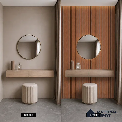 Wooden Look PN 05558 9.5 ft x 12 inch Charcoal Panel - 6 mm | Suitable for Feature Wall, TV Unit & Living Room | Width is Subjected to 5% Variation