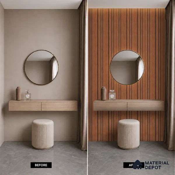 Wooden Look PN 05558 9.5 ft x 12 inch Charcoal Panel - 6 mm | Suitable for Feature Wall, TV Unit & Living Room | Width is Subjected to 5% Variation