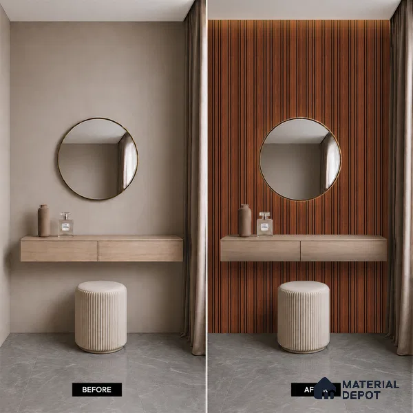 Wooden Look PN 05559 9.5 ft x 12 inch Charcoal Panel - 6 mm | Suitable for Feature Wall, TV Unit & Living Room | Width is Subjected to 5% Variation