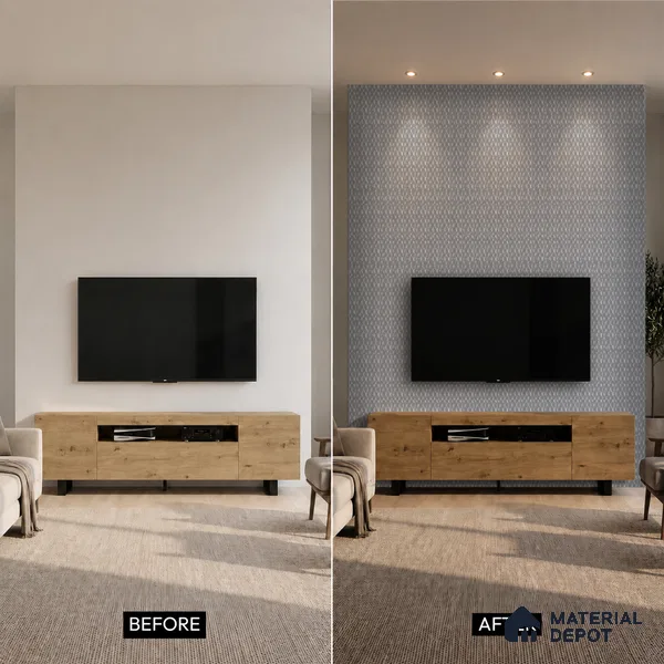 Cloud Grey Metallic Look PN 06073 9.5 ft x 4.7 inch Charcoal Panel - 7 mm | Suitable for Feature Wall, TV Unit & Living Room | Width is Subjected to 5% Variation