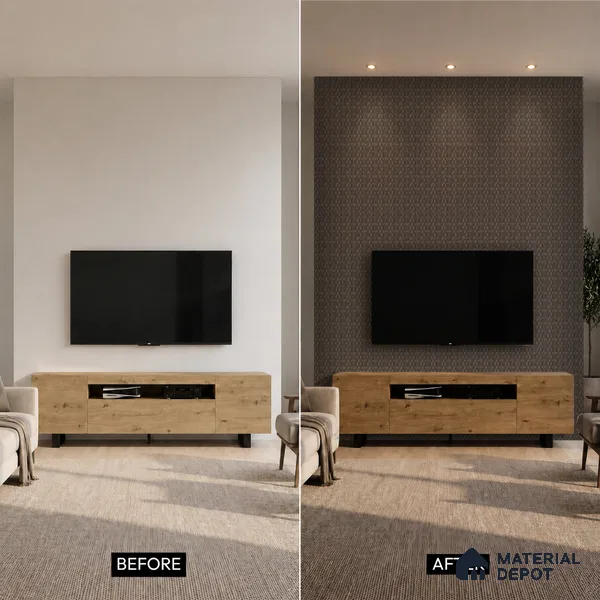 Cappucino Brown Metallic Look PN 06074 9.5 ft x 4.7 inch Charcoal Panel - 7 mm | Suitable for Feature Wall, TV Unit & Living Room | Width is Subjected to 5% Variation