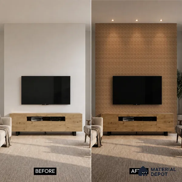 Teak Brown Metallic Look PN 06075 9.5 ft x 4.7 inch Charcoal Panel - 7 mm | Suitable for Feature Wall, TV Unit & Living Room | Width is Subjected to 5% Variation