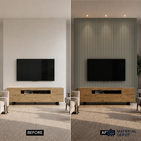 Steel Grey Luxury Look PN 06076 9.5 ft x 4.6 inch Charcoal Panel - 8 mm | Suitable for Feature Wall, TV Unit & Living Room | Width is Subjected to 5% Variation