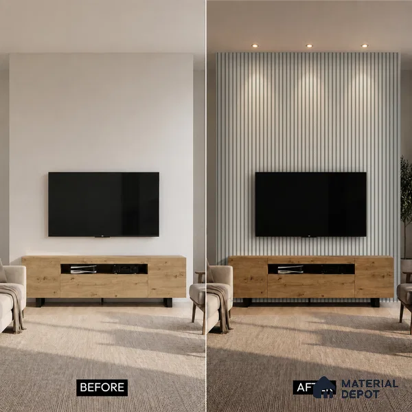 Dove Grey Luxury Look PN 06083 9.5 ft x 4.6 inch Charcoal Panel - 8 mm | Suitable for Feature Wall, TV Unit & Living Room | Width is Subjected to 5% Variation