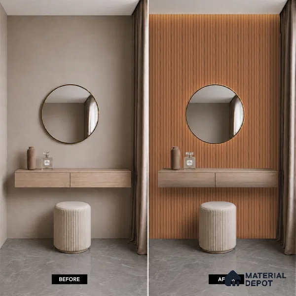 Wooden Look PN 06812 9.2 ft x 4.8 inch Charcoal Panel - 12 mm | Suitable for Living Room, Bedroom & TV Cabinet | Width is Subjected to 5% Variation