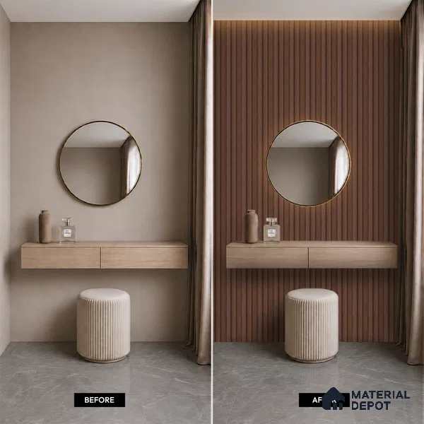 Wooden Look PN 06819 9.2 ft x 4.8 inch Charcoal Panel - 12 mm | Suitable for Living Room, Bedroom & TV Cabinet | Width is Subjected to 5% Variation