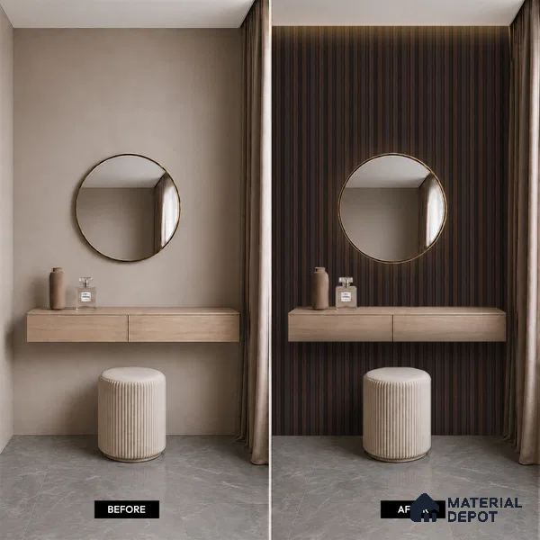 Wooden Look PN 06862 9.2 ft x 6.1 inch Charcoal Panel - 16 mm | Suitable for Living Room, Bedroom & TV Cabinet | Width is Subjected to 5% Variation