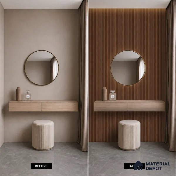 Wooden Look PN 06869 9.2 ft x 6.1 inch Charcoal Panel - 16 mm | Suitable for Living Room, Bedroom & TV Cabinet | Width is Subjected to 5% Variation
