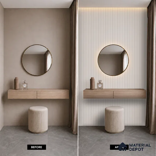 Dove Grey Marble Look PN 06880 9.2 ft x 6.1 inch Charcoal Panel - 16 mm | Suitable for Living Room, Bedroom & TV Cabinet | Width is Subjected to 5% Variation