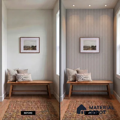 Light Grey Fabric Look PN 06936 8 ft x 6 inch Charcoal Panel - 6 mm | Suitable for Living Room, Bedroom & TV Cabinet | Width is Subjected to 5% Variation