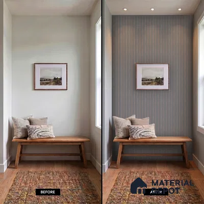 Steel Grey Fabric Look PN 06938 8 ft x 6 inch Charcoal Panel - 6 mm | Suitable for Living Room, Bedroom & TV Cabinet | Width is Subjected to 5% Variation