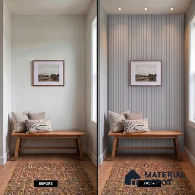 Light Grey Fabric Look PN 06939 8 ft x 6 inch Charcoal Panel - 6 mm | Suitable for Living Room, Bedroom & TV Cabinet | Width is Subjected to 5% Variation