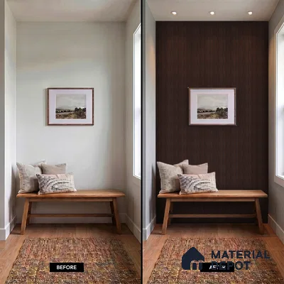 Wooden Look PN 06946 8 ft x 6 inch Charcoal Panel - 6 mm | Suitable for Living Room, Bedroom & TV Cabinet | Width is Subjected to 5% Variation