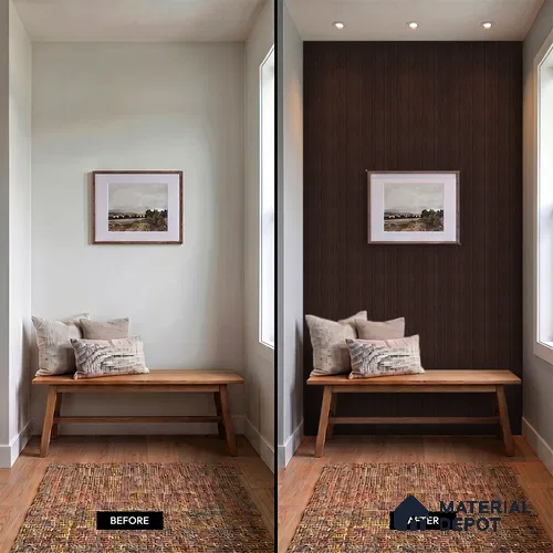 Wooden Look PN 06946 8 ft x 6 inch Charcoal Panel - 6 mm | Suitable for Living Room, Bedroom & TV Cabinet | Width is Subjected to 5% Variation